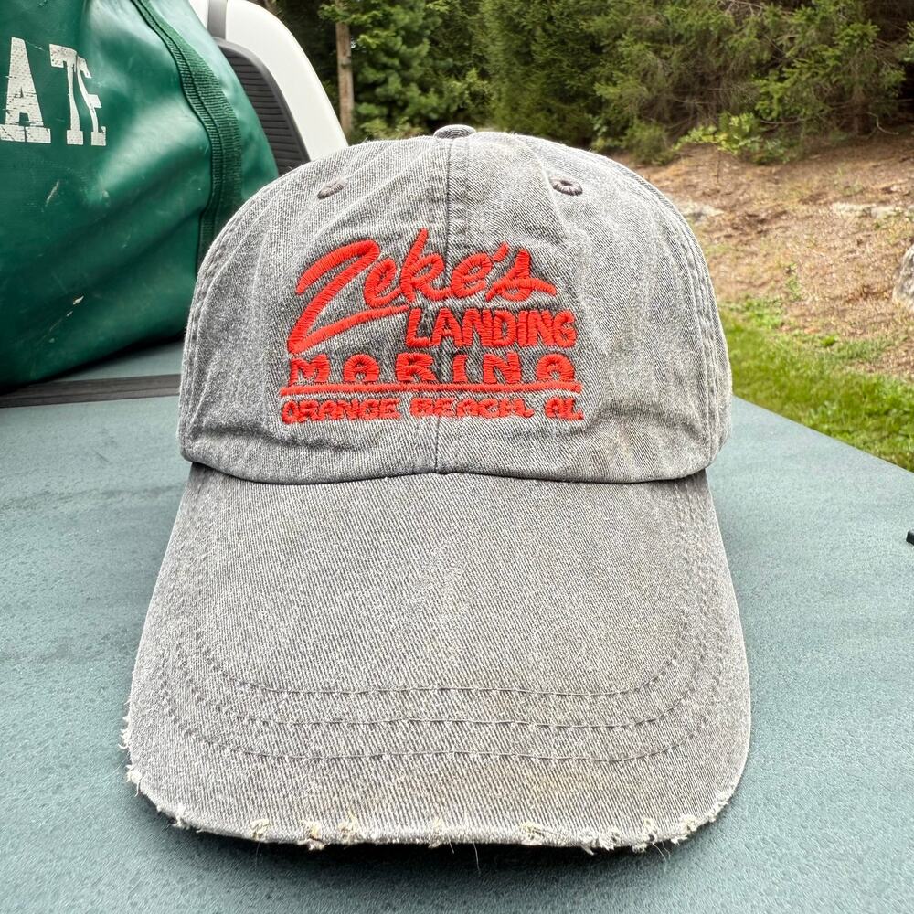 Zeke's Landing Marina Adams Hat - Gray Distressed Cap‎